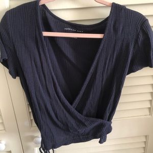 Crossover cropped shirt